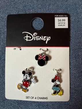 Disney Kids Minnie & Mickey Charm Set - Black, Red, Yellow, Blue